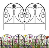 Clôture de jardin décorative en métal composée de 10 panneaux