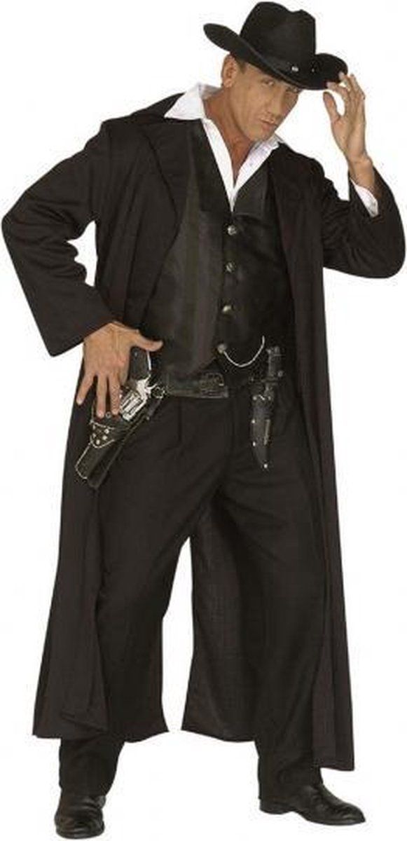 Luxe Cowboy kostuum voor heren 50 (m) - Zwart - Synthetisch - 8718758221265