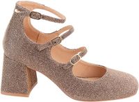 Les tropeziennes par M. Belarbi Delphine leren ballerina met hak beige glitter