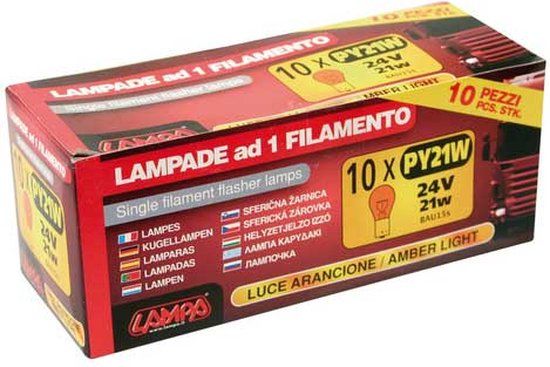 Lampa BAU15s lamp - 24 Volt - 21 Watt - 10 stuks - PY21W