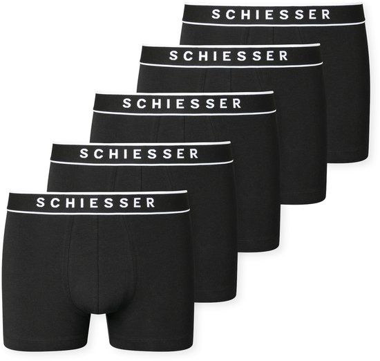 Schiesser Short van 5 stuks Organic Cotton zwart - 95/5 Heren Onderbroek