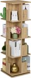 Merkloos Boekenkast draaibaar - 4 etages - 125,5 x 39 x 39 cm - houtlook