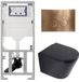 Geberit QeramiQ Dely Toiletset - Cuvette à chasse d'eau - Sans bride - Réservoir encastré - Softclose - Noir mat