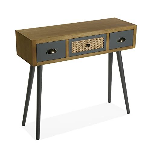 Versa Pandora - Consoletafel - Smal - Hout - Bruin/Grijs - 79x30x90 cm