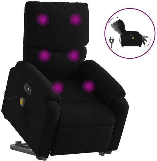 vidaXL Sta-op-massagestoel elektrisch verstelbaar stof zwart