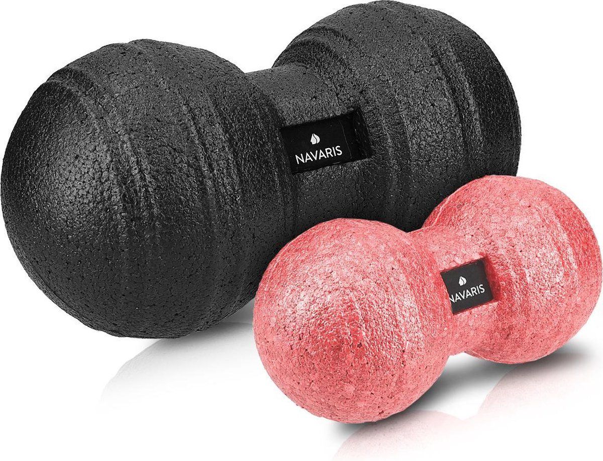 Navaris 2x peanut duo massage ball - In twee maten - Triggerpoint massage - Massagebal in pindavorm - Verschillende kleuren