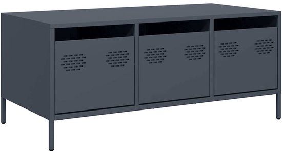 vidaXL Salontafel 101,5x50x43,5 cm koudgewalst staal antracietkleurig
