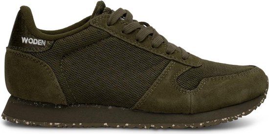 Woden Ydun Suede Mesh II Sneakers - Dames - maat 36 - 962 Dark Olive/Dark Olive