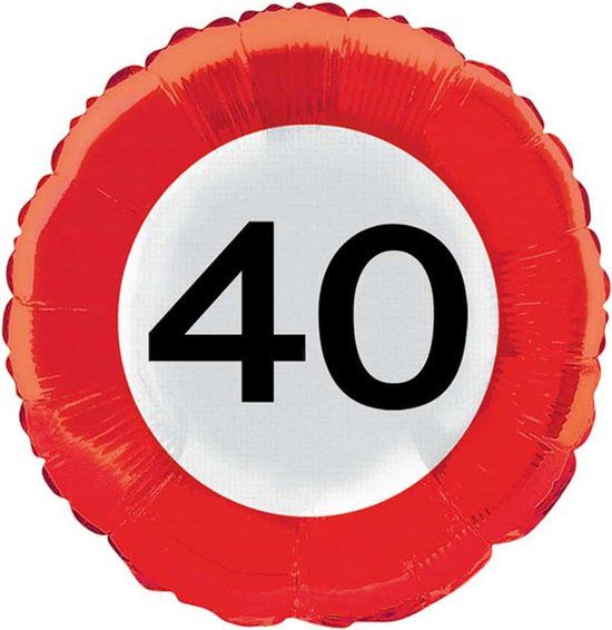 Folat Folieballon 40 Verkeersbord 45 cm