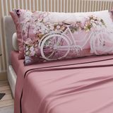 PETTI Artigiani Italiani Beddengoed voor tweepersoonsbed, katoen met digitale print, compleet laken voor tweepersoonsbed, patroon 333 donker poeder, 100% Made in Italy
