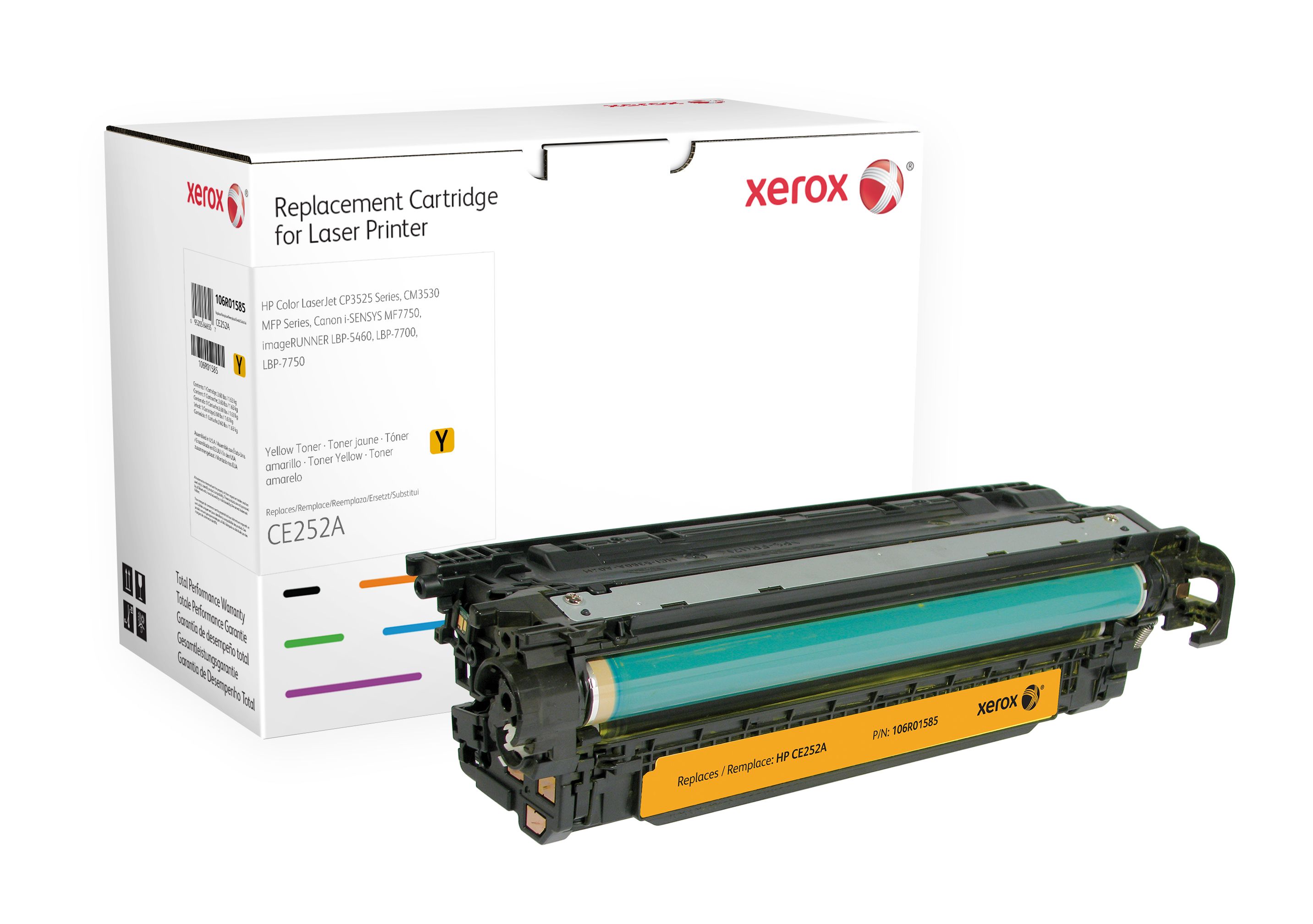 Xerox Gele toner cartridge voor HP Colour LaserJet CP3525 / CM3530 MFP - 106R01585, CE252A