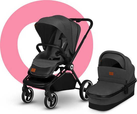 Lionelo Mika 2in1 Kinderwagen - Grafiet - Incl. Reiswieg - All-terrain - 9-22 kg