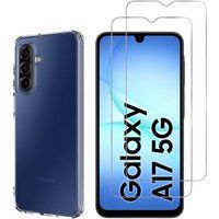 Phonillico® Hoes voor Samsung Galaxy A17 5G met 2 Gehard Glas Schermbeschermers