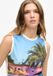 Superdry - Débardeur à sous-impression - Femme - Cardigans - Taille UK14-EU42 - Polyester/Élasthanne - Palm Blue AOP