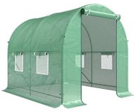 Serre - Serre avec cadre en acier - 2,5 x 2 x 2 mètres - 4 fenêtres PE - Construction en acier robuste - Vert