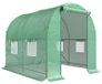 Serre - Serre avec cadre en acier - 2,5 x 2 x 2 mètres - 4 fenêtres PE - Construction en acier robuste - Vert