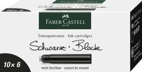 Faber-Castell 185507 Inktcartridgepakket van 6 - Set van 10 - Zwart - Standaard - Blauw uitwisbaar
