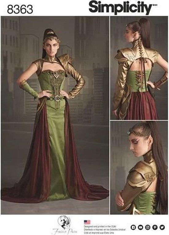 Simplicity Fantasy Ranger Kostuum Naaipatroon - Maat 32-40