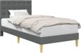 vidaXL Bedframe met hoofdeinde Donkergrijs 90 x 200 cm Stof