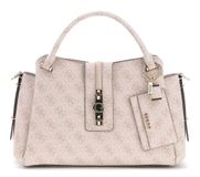 GUESS Yvonne Logo Girlfriend Satchel Stone Logo beige