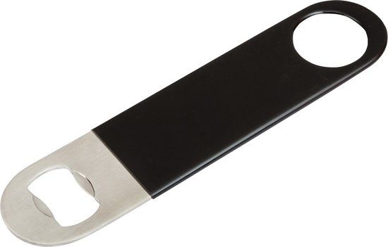 Merkloos Barblade Flesopener - Vinyl - Zwart