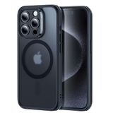 ESR Telefoonhoesje voor iPhone 15 Pro Max, transparant, mat, compatibel met MagSafe, militaire bescherming, klassieke serie, mat zwart