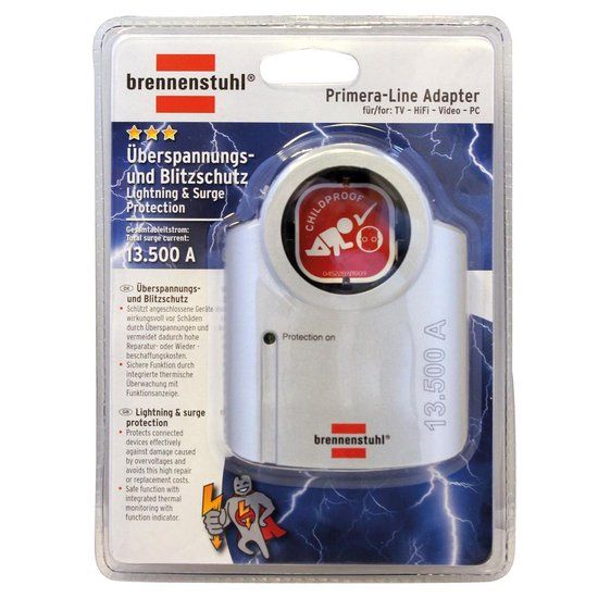 Brennenstuhl Primera-Line - Overspanningsadapter - 13.500A - Zwart