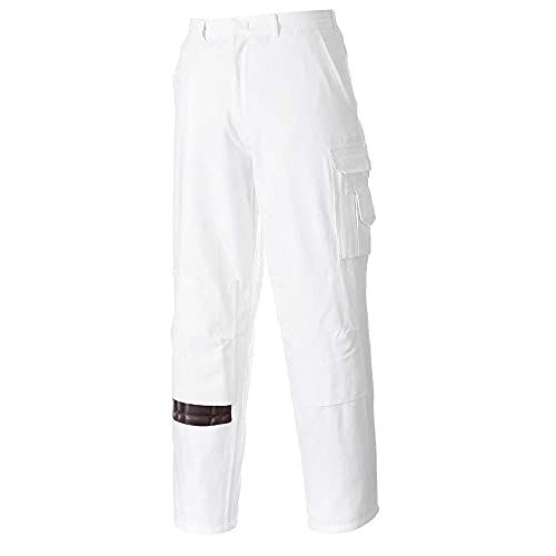 Portwest S817 Painter's Trousers, Regular, White, Size XS