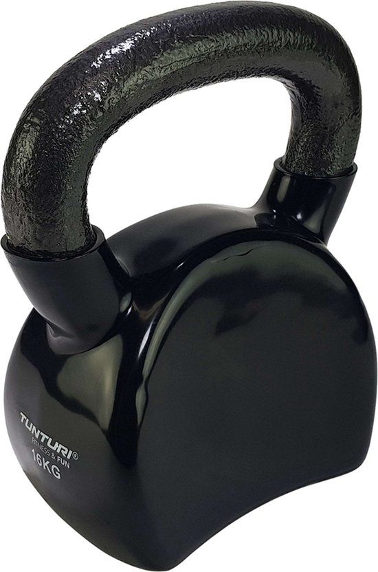 Tunturi Kettlebell - 16 kg - Zwart - Vinyl