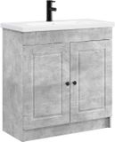 vidaXL Badkamermeubel Set Betongrijs Bewerkt Hout 78,5 x 37,5 x 81 cm