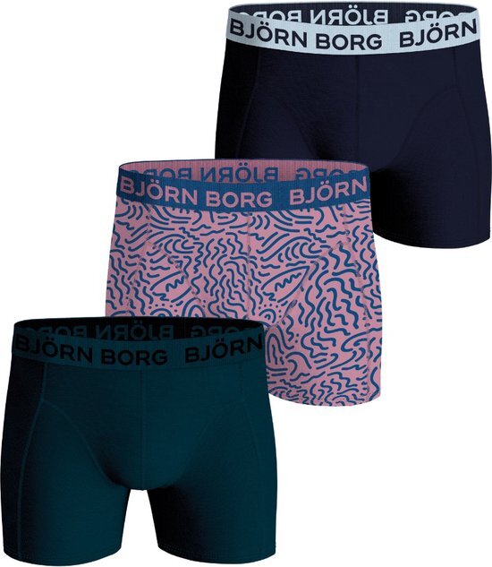 Bj&#246;rn Borg Cotton Stretch boxers - heren boxers normale lengte (3-pack) - multicolor - Maat: M