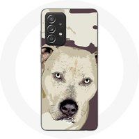 Maniacase Hoesje voor Samsung Galaxy A52 Pitbull Hond Wit