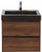 BES LED Dante Badmeubelset 60 cm - Walnoot - Wastafel Hardsteen Wit Lucca