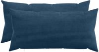 vidaXL - Kussensloop - 2 - pcs - HEERLEN - Marineblauw - 40 - x - 80 - cm - corduroy