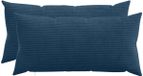 vidaXL - Kussensloop - 2 - pcs - HEERLEN - Marineblauw - 40 - x - 80 - cm - corduroy