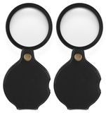 Loupe de poche - 2 pièces - 32x - Pivotante et pliable - Noir