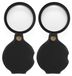 Loupe de poche - 2 pièces - 32x - Pivotante et pliable - Noir