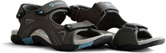 Travelin Volda Dames - Leren Outdoor- Sport- en Wandelsandalen met Profielzool - Grijs