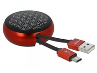 Delock USB 2.0 Kabel USB A naar USB C 0,92 m Zwart, Rood
