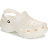 Crocs Klassieke glitterklompen met plateau, krijt, 32/43 EU