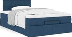 Maison Exclusive - Cadre de lit ottoman avec matelas, bleu, 120x190 cm, textile