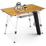 AREBOS campingtafel 90 x 51,5 cm roltafel aluminium klaptafel outdoor bruin