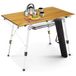 AREBOS campingtafel 90 x 51,5 cm roltafel aluminium klaptafel outdoor bruin