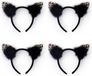 diadeem met luipaard/katten oren - zwart - meisjes/dames - carnaval verkleed oren