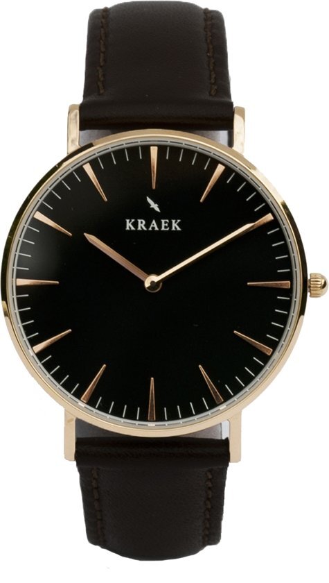 KRAEK Tori RosÃ© Goud Zwart - Horloge - Zwart horlogebandje