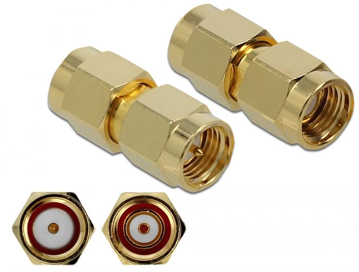 DeLOCK 89971 - Connector - SMA, RP-SMA - Goud