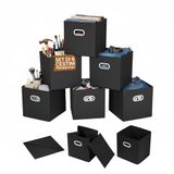 Avilia - Opvouwbare stoffen kastdozen met versterkte handgrepen, set van 6 ruimtebesparende opbergdozen, 27 x 27 x 27 cm, voor kleding, organizer, gemakkelijk op te bergen en te gebruiken