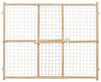 Midwest Homes for Pets Wire Mesh Pet Safety Gate - 81.28cm High & 73.66-127cm Wide - Wood - Model 2932WWM-2