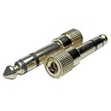 Audibax Adapter jack plug 6,3 stereo naar mini jack 3,5 inch stereo.
