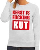 Bellatio Decorations Bol Foute kersttrui / sweater Kerst Is Fucking Kut grijs voor dames - Maat S